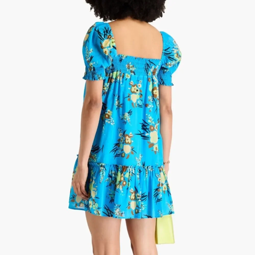 Tory Burch Printed Smocked Mini Dress